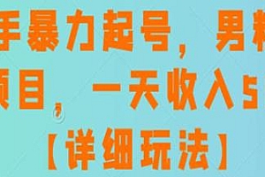 快手男粉暴力起号变现项目揭秘,一天500+