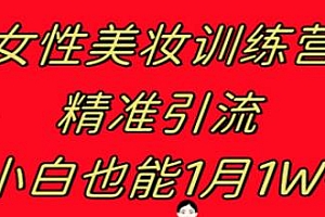 女性美妆训练营操作教学, 日引流300+,月入1W+