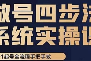 做号四步法系统实操课,0-1起号全流程,从头梳理做账号的每个环节