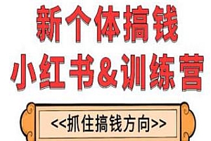 小红书搞钱训练营,实战落地运营方法,每月多搞2w+