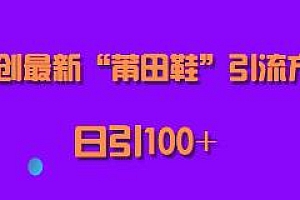 独创最新“莆田鞋”引流方法揭秘,日引100+,全网首发