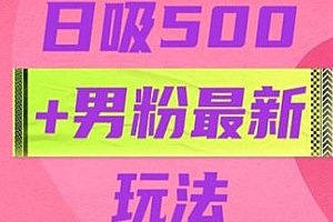 日吸500+男粉最新玩法揭秘,从作品制作到引流及后端变现 附素材