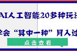 AI人工智能20多种玩法,学会“其中一种”月入过万