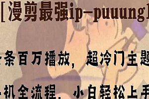 漫剪最强冷门项目揭秘,小白轻松学会