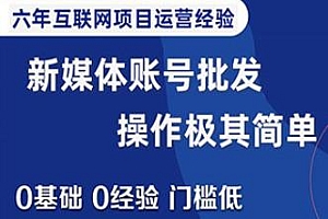 自媒体账号批发项目揭秘,操作简单,0门槛
