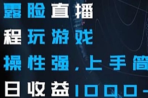 不露脸直播全程玩游戏项目揭秘,上手简单