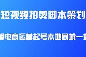 短视频拍剪脚本策划课程,直播电商运营起号
