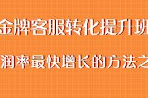 金牌客服转化提升班教程,利润率快速增长的方法之一