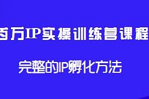 百万IP实操训练营,IP孵化方法课程