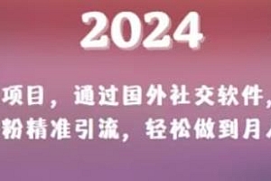 2024新项目揭秘,通过国外社交软件快速引流