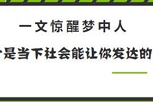 一文惊醒梦中人,这才是当下社会能让你发达的真相 某公众号文章