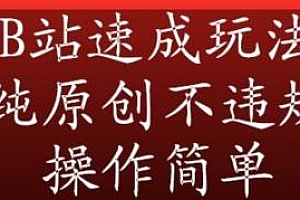 B站速成玩法揭秘,操作简单,纯原创不违规