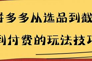 拼多多从选品到截流到付费的玩法技巧分享