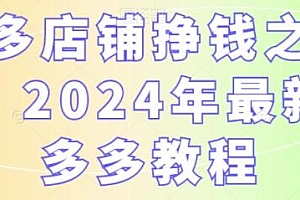 最新拼多多教程,多多店铺挣钱之起店