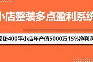 小店整装多点盈利系统,揭秘400平小店年产值5000万15%净利润