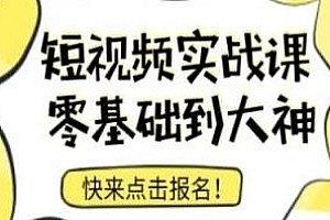 短视频实战课零基础到大神,零基础落地实操训练营