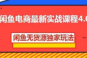 闲鱼电商最新实战课程4.0玩法