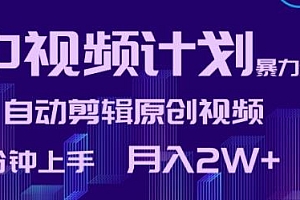 中视频计划暴力起号玩法揭秘,自动剪辑原创视频