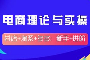 电商理论与实操,抖店+淘系+多多,从入门到精通