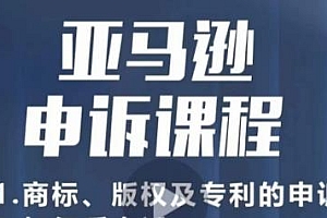 亚马逊申诉实操课,店铺安全必备,商标、版权及专利的申诉