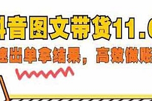 抖音图文带货11.0教程,快速出单拿结果