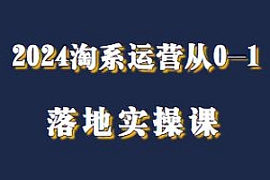 老肥电商·2024淘系运营从0-1落地实操课,淘宝运营教程