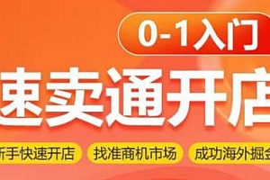 速卖通开店0-1入门,新手快速开店海外掘金