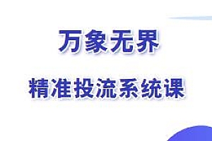 万象无界精准投流系统课,从底层原理到实操步骤