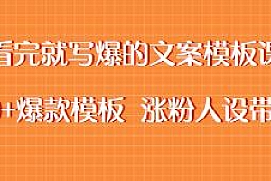 20+爆款模板 ,看完就写爆的文案模板课