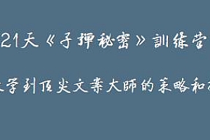 21天学到顶尖文案大师的策略和技巧,21天《子弹秘密》训练营