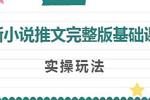 最新小说推文基础课程+实操玩法