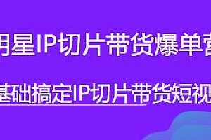 明星IP切片带货爆单营,0基础短视频带货
