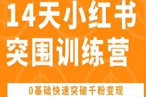 14天小红书突围训练营,快速破千粉变现