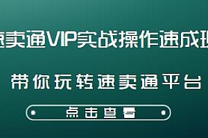 速卖通VIP实战操作速成班