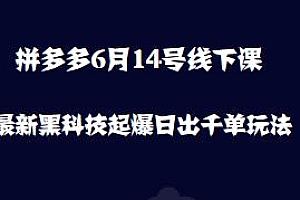 拼多多6月14号线下课,0元直通车如何起飞一条链接,最新日出千单玩法