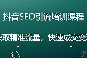 抖音SEO引流培训课程,获取精准流量,快速成交变现