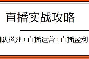 直播实战攻略,团队搭建+直播运营+直播盈利等