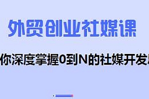 外贸创业社媒课,掌握0到N的社媒开发思维