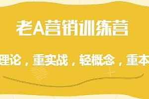 老A营销训练营,轻理论,重实战,轻概念,重本质 (更24年6月)
