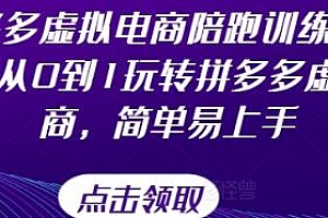 拼多多虚拟电商陪跑训练营,简单易上手