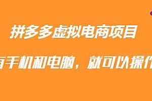 拼多多虚拟电商项目,有手机和电脑,就可以操作(更新6月)