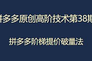 拼多多原创高阶技术第38期,阶梯提价破量法