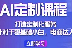 AI定制课程打造定制化服务,针对零基础小白、电商达人