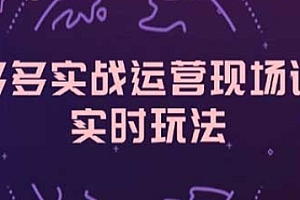 2024年7月拼多多实战运营,实时玩法爆款打造等