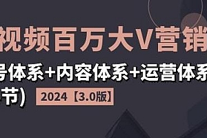2024短视频百万大V营销课3.0课程
