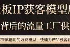 老板IP流量供应链,拿来就能用的万能模型,快速为产品获客翻N倍