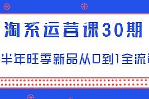 下半年旺季新品从0到1全流程,淘系运营课30期