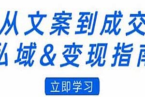 从文案到成交,朋友圈策略+文案撰写+粉丝运营实战课程