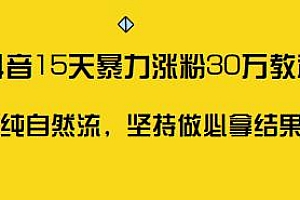 抖音15天暴力涨粉30万教程,坚持做必拿结果