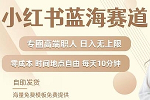 小红书蓝海赛道,专圈高端职场人,日入无上限